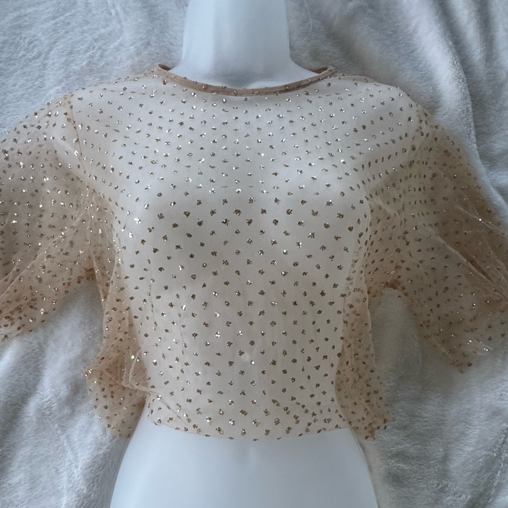 Forever 21 Sheer Gold Blouse